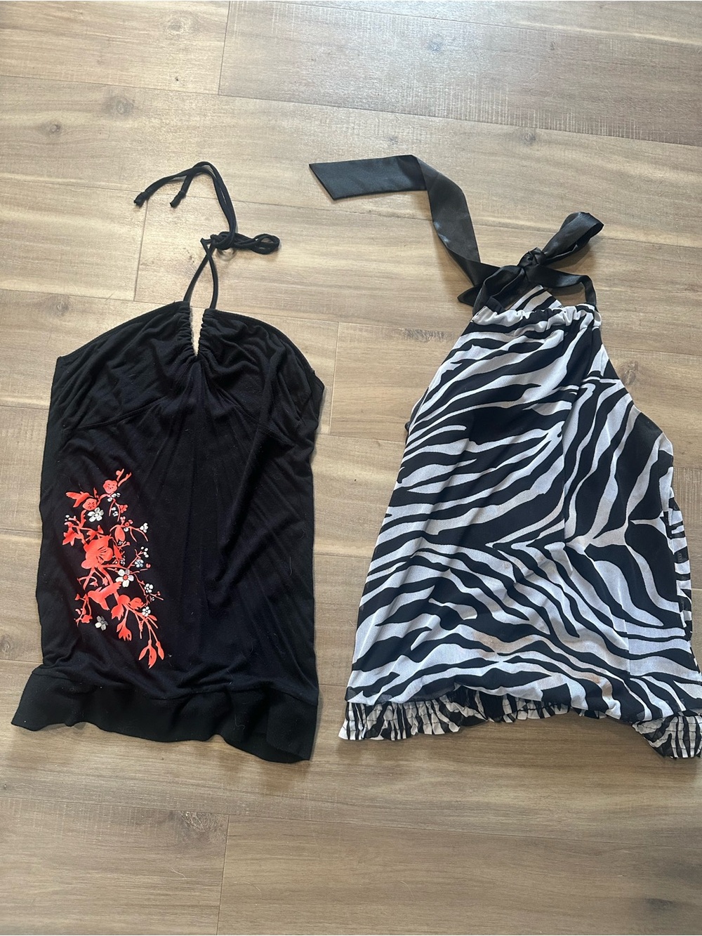 Zebra Halter Top and Black Halter Top